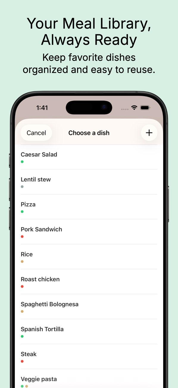 Your Meal Library Always Ready dishes list screen